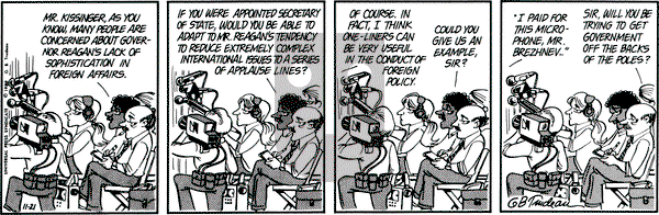 Doonesbury on Friday November 21, 1980 Comic Strip