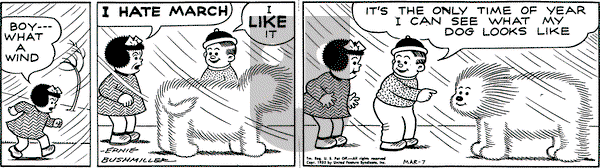 Nancy on Monday March 7, 1955 Comic Strip