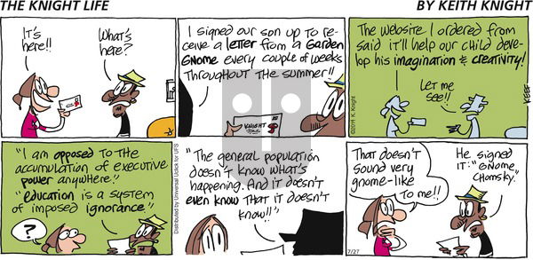 The Knight Life on Sunday July 27, 2014 Comic Strip