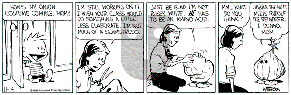 Calvin and Hobbes on Friday November 14, 1986 Comic Strip