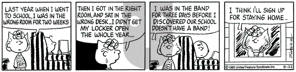 Peanuts on Thursday August 22, 1985 Comic Strip