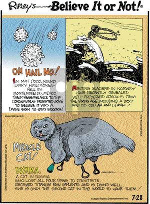 Ripley's Believe It or Not on Tuesday July 28, 2020 Comic Strip