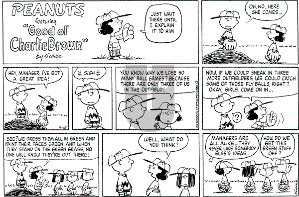 Peanuts - Sunday April 15, 1984 Comic Strip