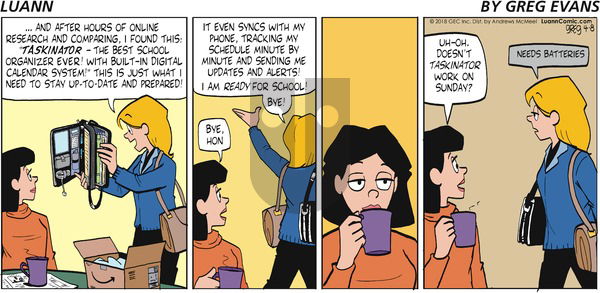 Luann on Sunday April 8, 2018 Comic Strip
