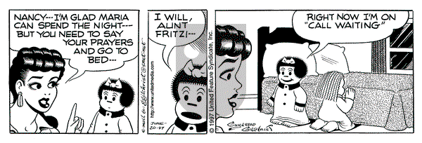 Nancy on Friday June 20, 1997 Comic Strip