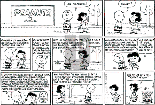 Peanuts - Sunday August 18, 1963 Comic Strip