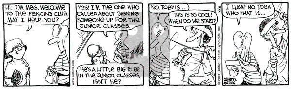 The Buckets on Friday April 6, 2001 Comic Strip