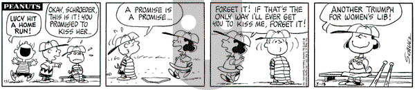 Peanuts on Saturday March 18, 1972 Comic Strip