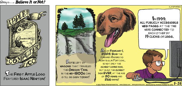 Ripley's Believe It or Not - Sunday March 26, 2023 Comic Strip