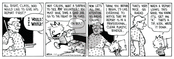 Calvin and Hobbes on Thursday November 2, 1989 Comic Strip