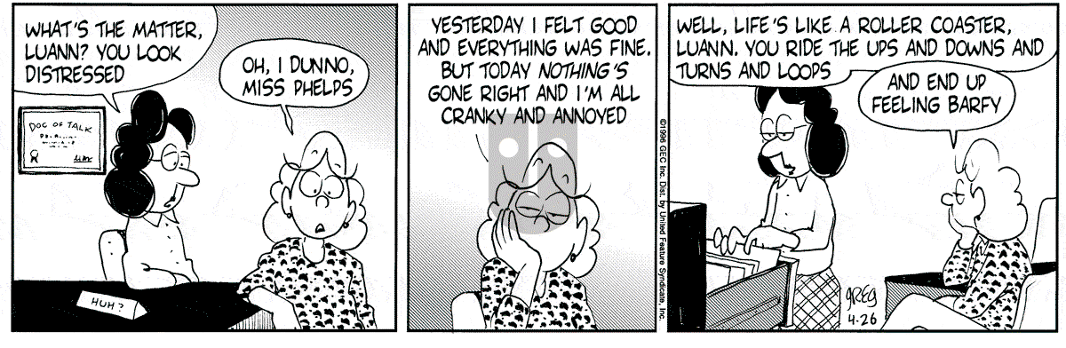 Luann - Friday April 26, 1996 Comic Strip