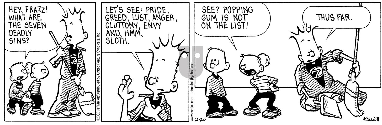 Frazz - Wednesday February 20, 2002 Comic Strip