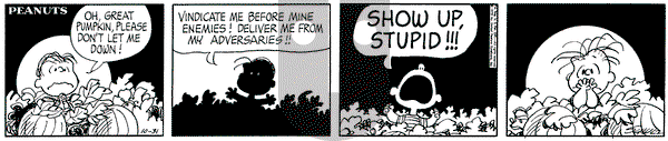 Peanuts on Saturday October 31, 1970 Comic Strip