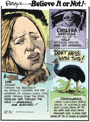 Ripley's Believe It or Not on Thursday December 31, 2009 Comic Strip