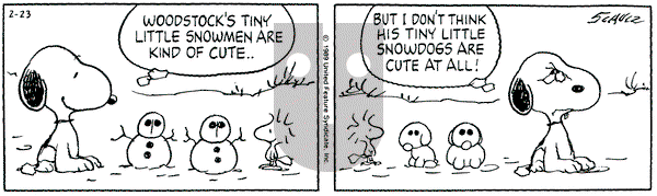 Peanuts on Thursday February 23, 1989 Comic Strip