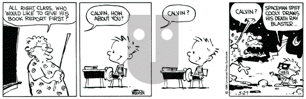 Calvin and Hobbes on Monday May 27, 1991 Comic Strip