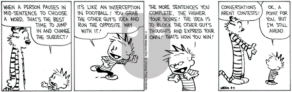 Calvin and Hobbes on Saturday August 5, 1995 Comic Strip