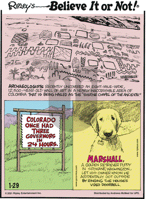 Ripley's Believe It or Not on Friday January 29, 2021 Comic Strip