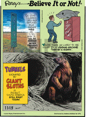 Ripley's Believe It or Not on Thursday November 15, 2018 Comic Strip
