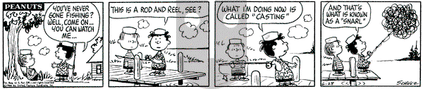 Peanuts on Tuesday June 28, 1966 Comic Strip