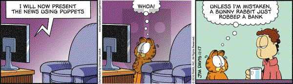 Garfield - Thursday November 17, 2016 Comic Strip