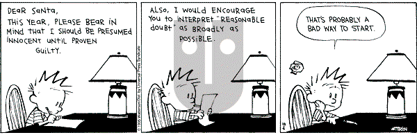 Calvin and Hobbes - Wednesday December 6, 1995 Comic Strip