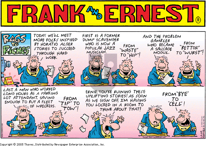 Frank and Ernest on Sunday January 5, 2003 Comic Strip