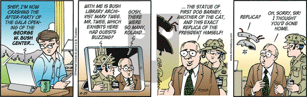 Doonesbury on Monday April 29, 2013 Comic Strip