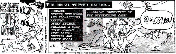 Over the Hedge on Tuesday October 2, 2001 Comic Strip