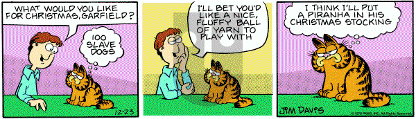 Garfield on Saturday December 23, 1978 Comic Strip