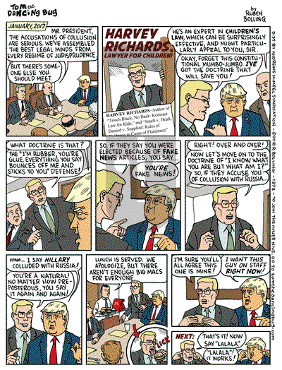 Tom the Dancing Bug on Monday January 29, 2018 Comic Strip