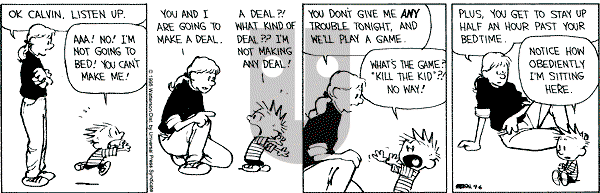 Calvin and Hobbes - Wednesday September 6, 1995 Comic Strip