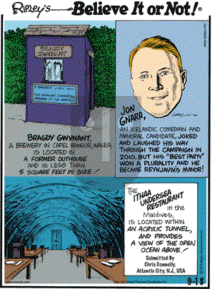 Ripley's Believe It or Not on Saturday September 18, 2010 Comic Strip