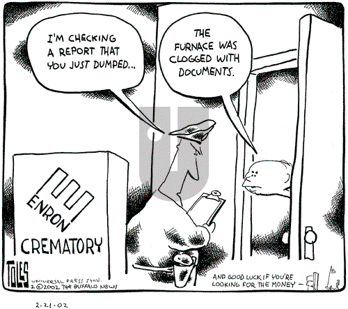 Tom Toles on Thursday February 21, 2002 Comic Strip