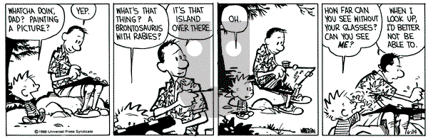 Calvin and Hobbes on Friday June 24, 1988 Comic Strip