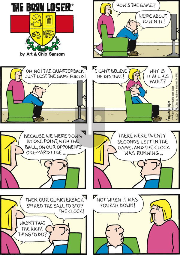 The Born Loser on Sunday December 29, 2024 Comic Strip
