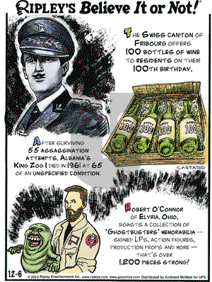 Ripley's Believe It or Not - Wednesday December 6, 2023 Comic Strip