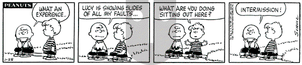 Peanuts on Tuesday January 28, 1964 Comic Strip