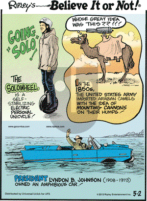 Ripley's Believe It or Not on Thursday May 2, 2013 Comic Strip