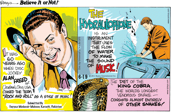 Ripley's Believe It or Not - Sunday June 19, 2011 Comic Strip
