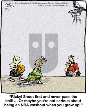 In the Bleachers on Monday March 16, 2015 Comic Strip