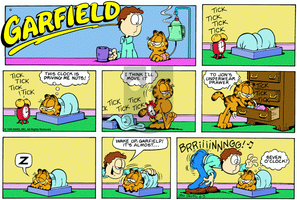Garfield on Sunday June 3, 1990 Comic Strip
