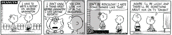 Peanuts on Tuesday November 25, 1969 Comic Strip