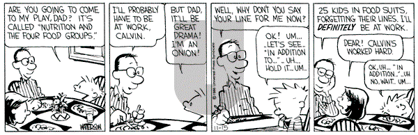 Calvin and Hobbes on Saturday November 15, 1986 Comic Strip