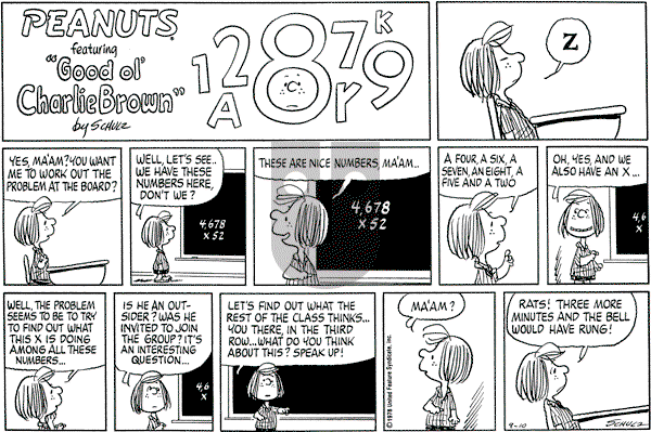 Peanuts - Sunday September 10, 1978 Comic Strip