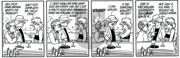 Doonesbury on Monday April 8, 1985 Comic Strip
