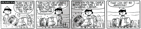 Peanuts - Tuesday January 22, 1957 Comic Strip