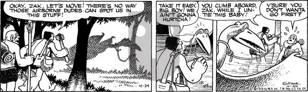 Alley Oop on Saturday April 24, 1976 Comic Strip