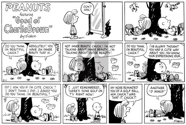 Peanuts on Sunday August 11, 1985 Comic Strip