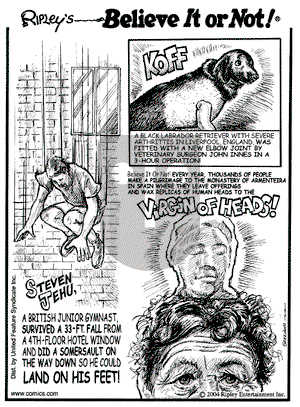 Ripley's Believe It or Not on Tuesday June 8, 2004 Comic Strip